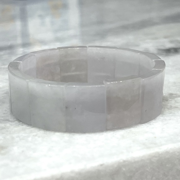 Natural Jade Thick Stretch Bracelet - Picture 3 of 12